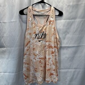 Nike Women's Dri-Fit Orange Print Racerback Athletic Tank Top XL